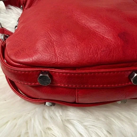 Rebecca Minkoff RED Leather RARE MINI Nikki Hobo Shoulder Bag - Picture 5 of 13